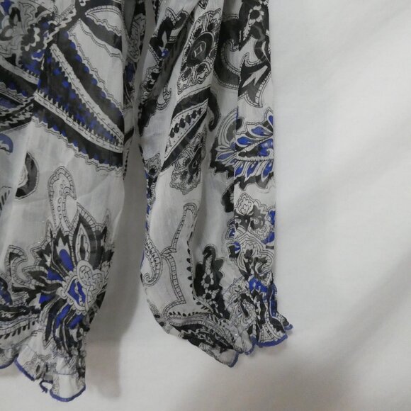 Y2K - LOVESTITCH | medium | Paisley Print Bohemian Blouse | Lace Up Neck - Picture 15 of 15